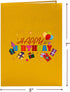 Paper Love Happy Birthday Pop Up Card, 5" x 7" Cover for Adults and Kids, Includes Envelope and Note Tag