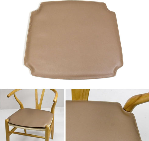 TREND360 3/4" CH24 1pc) High Density Easy Care Premium Faux Leather Seat Pad for Wishbone Y Style Chairs (Brown