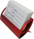Desktop Innovative Metal Business Card Display Holder Stand, Creative Q Shape Aluminum Card Holder (Red)