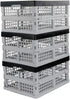 Jekiyo 16-Liter Folding Crates Storage, Collapsible Container Plastic, Set of 3