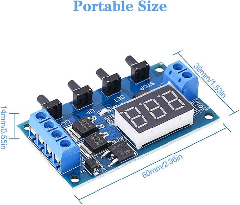 Timer Delay Relay DC 5V 12V 24V On Off Timer Module, Dual MOS Delay Control Board with Digital Display