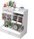 White Pen Organizer with Drawer, DIY Pencil Holder Desk Tidy Caddy for Home, Office, and School (PB18-1-White)
