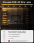 16.4FT/5M 1600Leds 8mm Dimmable CRI85+ 3000K Aclorol COB LED Strip Lights USB Powered Warm White Width COB Tape Light