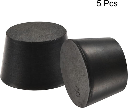 MECCANIXITY Rubber Tapered Plug 33mm to 41mm Solid Test Tubes Bungs Stopper Black, 5 Pieces