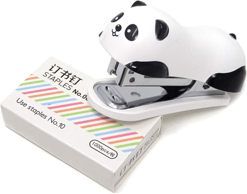 Honbay Portable Mini Cute Panda Desktop Stapler Set with 1000PCS No.10 Staples for Office, School, Home, or Travel Use