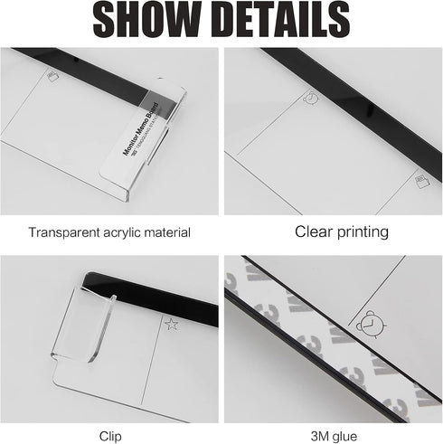 Office Desk Accessories 2pcs Multifunction Computer Monitor Memo Board, Transparent Side Panel with Phone Holder