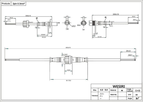 5Pairs 2pin Black Electrical Connector, LED Connector for LED Lights, 20cm Extension Cable, 0.3mm