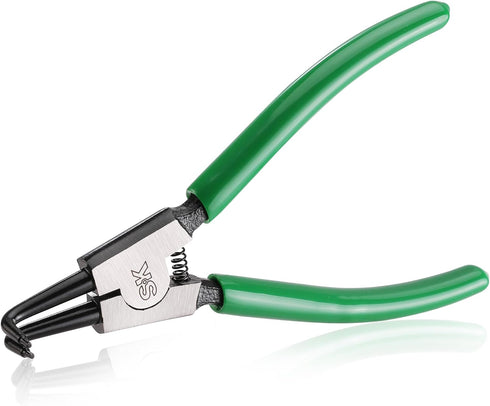 SK 7-Inch Snap Ring Pliers - External Circlip Pliers with 90-Degree Bent Jaw, Tip Diameter 5/64'', Premium CR-V Steel