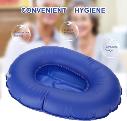 MOTOULAX 16123 Bedsore Chair Blue Cushion Professional Inflated Portable Chair Cushion Folding Back Cushion