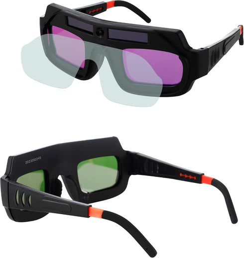 Auto Darkening Welding Goggles - Solar Powered True Color Anti-Glare Safety Glasses for TIG MIG MMA Plasma Welding