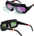 Auto Darkening Welding Goggles - Solar Powered True Color Anti-Glare Safety Glasses for TIG MIG MMA Plasma Welding
