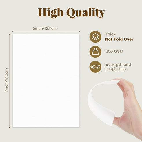 5 7 A7 100 Pack Goefun Blank Note Cards (Not Folded) and Envelopes x Flat Cardstock and Envelopes Self Seal