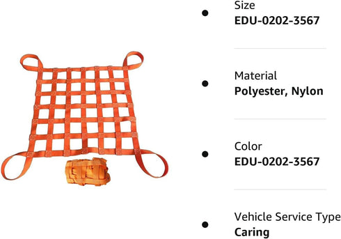 Flat Nylon Sling Hoisting Net, Heavy Objects Loading & Unloading Safety Lifting Net Straps for Construction Rigging