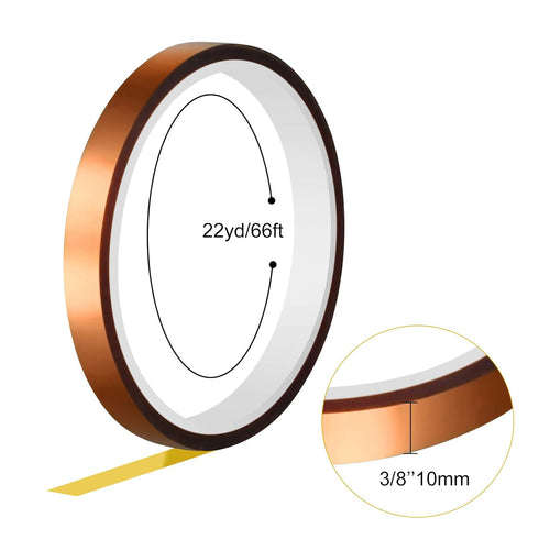 FEPITO 6 Rolls Heat Tape for Heat Press, Polyimide Tape for Sublimation, 3D Printing, Soldering, and More