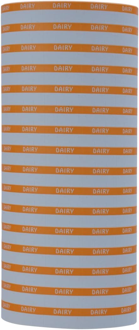Monarch Specialties Orange Reverse on White DAIRY Labels to fit Monarch 1110 Pricing Guns.