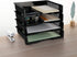 Plastic Stackable File Paper Storage Tray, Office Letter Tray, Black, 6 Pack
