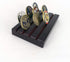 Glamtune 4 Rows Coin Holder, Military Coin Display Stand Rack (Wood)