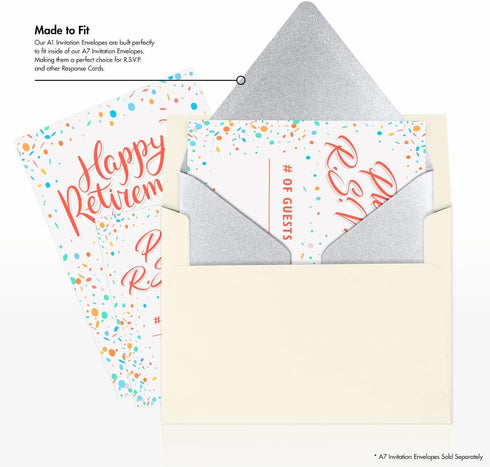 LUXPaper 4Bar A1 Contour Flap Invitation Envelopes | Silver Metallic | 3 5/8" x 5 1/8" | 80lb. Text | 50 Qty