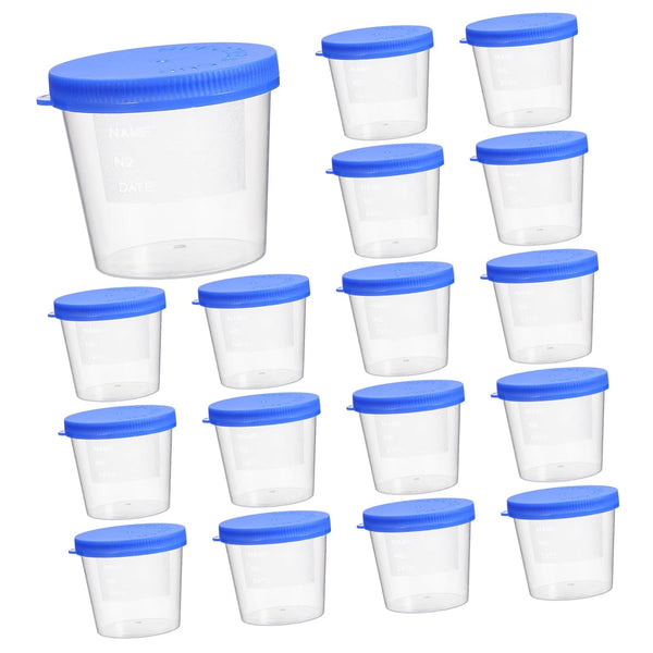 PRETYZOOM 30pcs Disposable Sputum Cups Lids Specimen Collection Cups for Pregnancy Tests