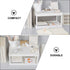 Hemoton Desktop Storage Rack Organizer, Double-Layer Cosmetic Stationery Holder for Kitchen Bathroom Office, White