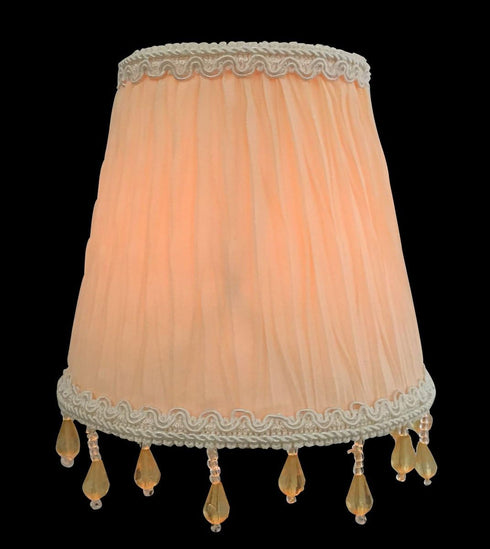 CSO-1033-5WH 3 5 4.5, Royal Designs, Inc. Beaded Ruche Pleat Empire Chandelier Shade with Designer Trim, x x White
