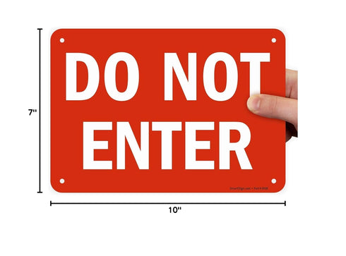 SmartSign "Do Not Enter" Sign, 7" x 10" Plastic