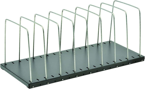 MMF Industries STEELMASTER Adjustable Desk File Organizer Rack, 8 Compartments, Black