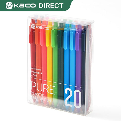 Kaco PURE Gel Pens, 20 Pieces Assorted 0.7mm, Medium Point, Cute Aesthetic Stationery for Journaling and Note Taking