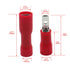 Baomain 0.11" Female & Male Spade Connectors, 22-16 AWG, Fully Insulated Crimp Terminals, Red (200-Pack)