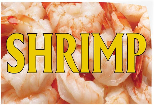 JHall Graphics Shrimp #1 Indoor Store Sign Vinyl Decal Sticker 8"