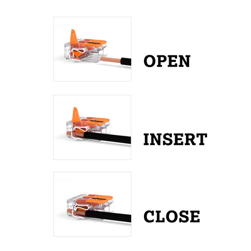 WAGO 221-412 Lever-Nuts, 2-Conductor Compact Splicing Connectors, Pack of 10