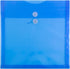 JAM PAPER Plastic Envelopes with Button & String Tie Closure - Large Square - 13 x 13 - Blue - 12/Pack