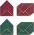 Quacc 30pcs A7 Christmas Envelopes 5 x 7 with Gold Border V Flap for Wedding Gift Cards, Birthday, Graduations