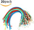 XSTRAP STANDARD 20 Pack Mini Bungee Cords, 10 Inch Rubber Stretchy Cords with Hooks for Bikes, Camping, and Cargo