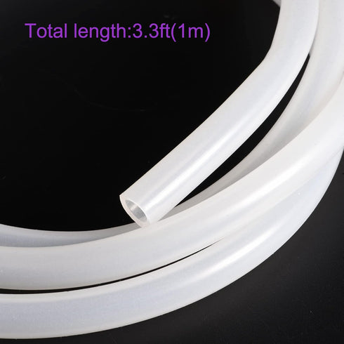 DMiotech Translucent Silicone Tube 1/4"(6mm) ID 1/2"(12mm) OD 3.3 Feet Industrial Tubing for Water Air Pump