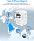 LENCENT US to UK Ireland Travel Plug Adapter, Grounded Type G Outlet Adaptor with 4 USB Charger(2 USB C), 4 Outlets Converter for USA to Dubai Scotland British London England Hong Kong Irish Qatar