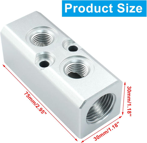 2 Way Pneumatic Manifold Air Distribution Block, G1/2 Supply Port, G1/4-Inch Output Port, Pneumatic Air Compressor Manifold Fitting by Litoexpe
