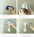 YUM Large Window and Door Handle with Suction Cups - Non-Marking, Non-Perforated for Bathroom Sliding Doors, White