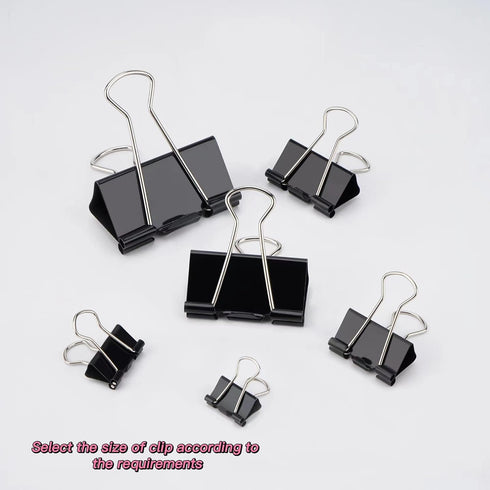 Medium Binder Clips and Paper Clips, 36 Pcs, 1.25 Inch Black Metal for Office, Home, School