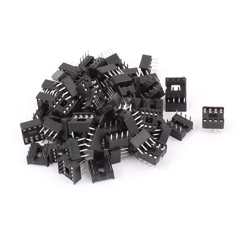 uxcell 60pcs Solder Type 8PIN DIP Integrated Circuit IC Sockets - Adaptor for Electronics Projects