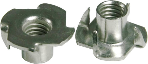 Desunia 1/4inches-20 T Nuts - 4 Prongs - Zinc Plated - 50 pcs. for Cabinetry, Rock Climbing Walls, Woodworking, etc. -