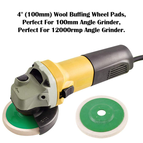 Keadic 10-Piece Wool Felt Disc Polishing Buffing Wheel Pad, 100mm Bore Dia