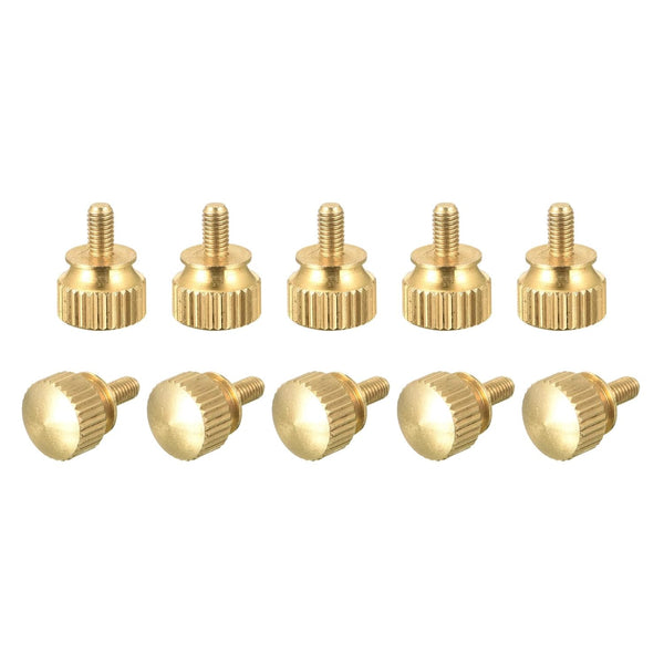 uxcell 10Pcs Knurled Thumb Screws, M3x6mm Brass Shoulder Bolts, Stepped Grip Knobs Fasteners for PC