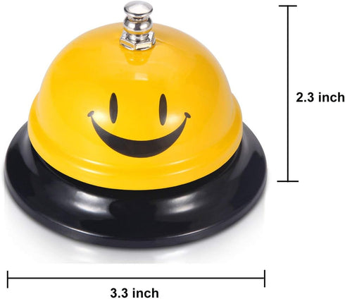 EMDMAK Call Bell, Service Bell for Kitchen Restaurant Bar Classic Concierge Hotel (3.35 Inch Diameter) Yellow