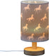 ALAZA Bedside Table Lamp Horse Purple Lamp for Girls Boys Bedroom with USB Port LED Kids Nightstand Lamp Wood Base Desk