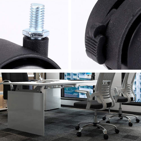 8 Pack Plastic Castor Replacement Wheel for Furniture, 1.5 Inch Diameter Black Small Threaded Caster for Office
