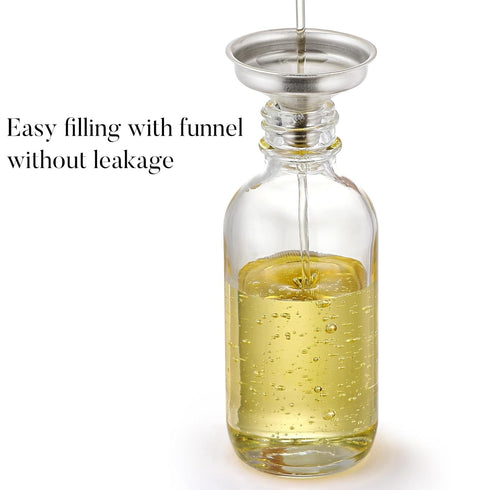 AOZITA 4 Set of 2 oz Clear Dropper Bottles (60ml) with 1 Funnel & 4 Labels - Glass Tincture Bottles for Essential Oils
