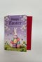 Generic Happy Easter Greeting Card - 2.76x 1.97 Inches Watercolor Bunny & Easter