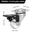 1.5 inch Clear Swivel Caster Wheels Transparent Polyurethane Rolling Castors Small Crystal Wheel for Furniture Cabinet,Ottoman,Bench (1.5 inch)