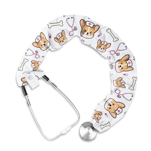 Rnyleeg Cute Corgi Stethoscope Cover Sleeve Veterinary Stretchy Stethoscope Sleeve for Nurses